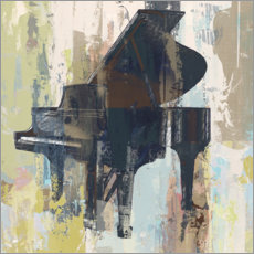Tableau en bois  Piano Bluebird - Studio W-DH
