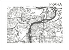 Póster Praha - mapa de Praga - 44spaces