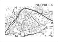 Poster Stadtplan von Innsbruck