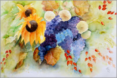 Wall print  Autumn flowers - Brigitte Dürr