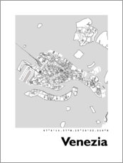 Poster Plan de la ville de Venise