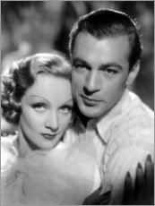 Stampa su tela  Marlene Dietrich e Gary Cooper