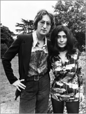Stampa su tela  John Lennon con sua moglie Yoko Ono