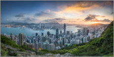 Poster Sonnenaufgang in Hong Kong, China