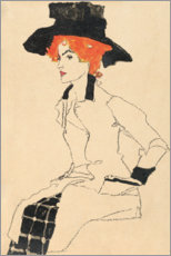 Holzbild  Bildnis einer Frau - Egon Schiele