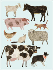Veggbilde  Farm animals II - Victoria Borges
