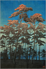 Obra artística  Pinos a la luz de la mañana - Kawase Hasui