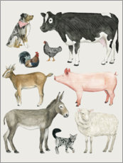 Wandbild  Bauernhof Tiere III - Grace Popp