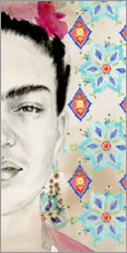 Stampa su tela  Frida Kahlo Face - Jennifer Parker