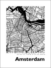 Poster Stadtplan von Amsterdam