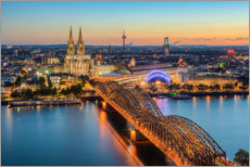 Poster Cologne in the evening