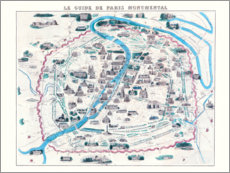 Poster  La monumentale guida turistica parigina del 1867 - J. A. Testard
