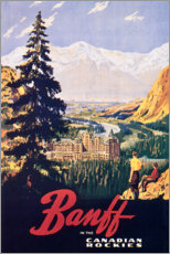 Lærredsbillede  Banff - Vintage Travel Collection