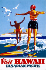 Poster  Visitez Hawaï (anglais) - Vintage Travel Collection