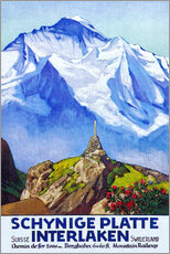 Tableau en verre acrylique  Interlaken, chemin de fer de la Schynige Platte - Vintage Travel Collection