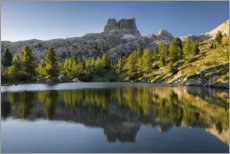 Poster Lac de montagne dans les Dolomites, Italie