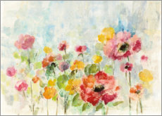 Wandbild Blumen im Sommerregen - Silvia Vassileva