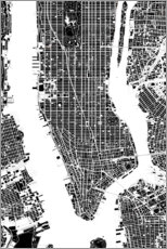 Wandbild  Stadplan von New York - PlanosUrbanos
