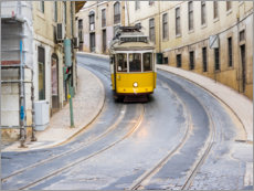 Poster Yellow tram in Lisbon