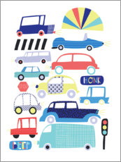 Poster Bunte Autos