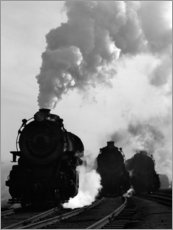 Poster Trois locomotives à vapeur