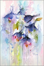 Wall print  Violet flowers - Rachel McNaughton
