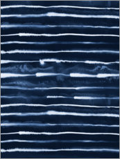 Wandbild  Elektrische Farbstreifen, marineblau - Ninola Design