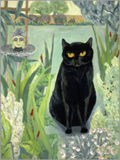 Acrylglasbild  Schwarzer Kater im Garten - Deborah Eve Alastra