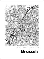 Tableau  Plan de la ville de Bruxelles (anglais) - 44spaces