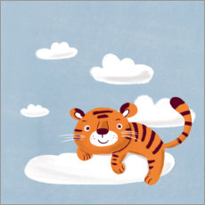 Plakat Tygrysek na chmurce - Julia Reyelt