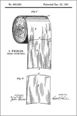 Cuadro de PVC  Papel higiénico vintage patente (inglés) - Typobox