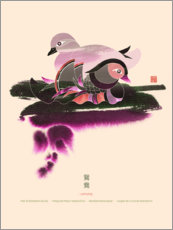 Póster  Par de patos mandarim - Thoth Adan