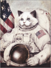 Wall print Meow out of Space - Mike Koubou
