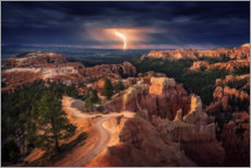 Poster Blitzschlag über dem Bryce Canyon