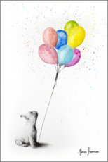 Poster Bulldog francese con palloncini
