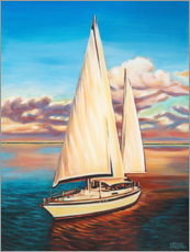 Wall print  Sailing turn in the morning - Carolee Vitaletti