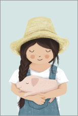 Canvas print  Girl with piglet - Sandy Lohß