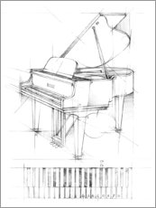 Stampa su tela  Schizzo di un pianoforte - Ethan Harper