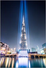 Poster Burj Khalifa nachts, Dubai - Matteo Colombo