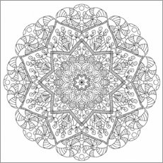 Colouring poster  The flower mandala - Heike Langenkamp