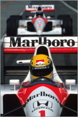 Stampa su tela  Ayrton Senna a Suzuka in Giappone, 1991