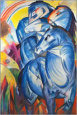 Tableau sur toile  Deux chevaux bleus - Franz Marc