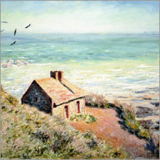 Print på aluminium  Fisherman&#039;s Cottage on the Cliffs at Varengeville - Claude Monet
