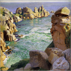 Wandbild  Logans Rock, Porthcurno Strand, Cornwall - Harold Harvey