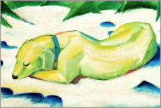 Wandbild  Liegender Hund im Schnee - Franz Marc