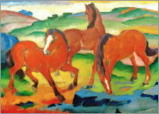Wandbild  Weidende Pferde IV (Die Roten Pferde) - Franz Marc