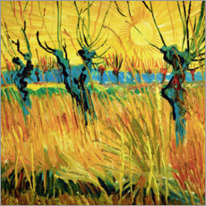 Obraz na płótnie  Wierzby o zachodzie słońca - Vincent van Gogh