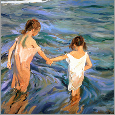 Autocolante decorativo  Meninas no mar - Joaquín Sorolla y Bastida