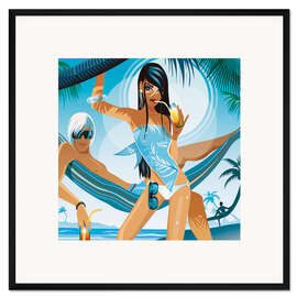 Gerahmter Kunstdruck Beach Cocktail Party