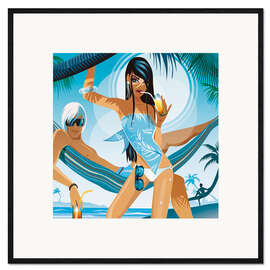 Framed art print Beach Cocktail Party